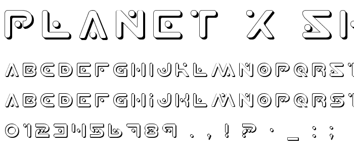 Planet X Shadow font